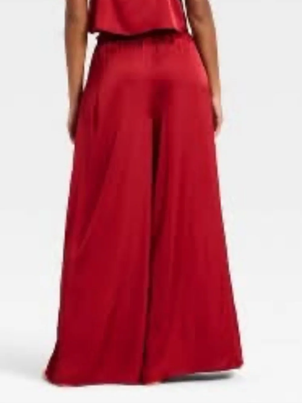 NWT Auden Red Silky Stretch Wide Leg Pajama Pants Size Small